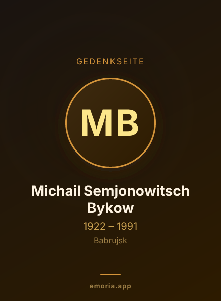 Gedenkportrait von Michail Semjonowitsch Bykow