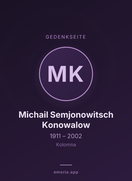 Gedenkportrait von Michail Semjonowitsch Konowalow