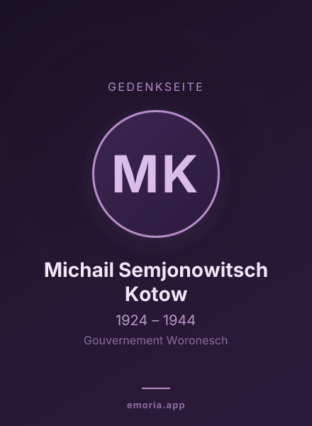 Gedenkportrait von Michail Semjonowitsch Kotow