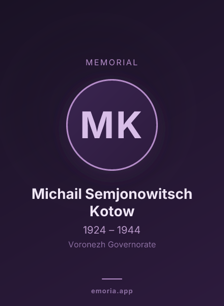 Memorial portrait of Michail Semjonowitsch Kotow