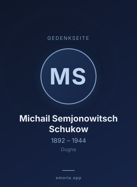Gedenkportrait von Michail Semjonowitsch Schukow