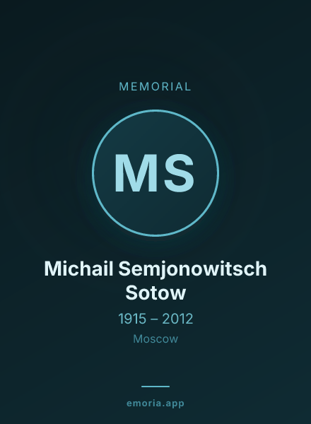 Memorial portrait of Michail Semjonowitsch Sotow