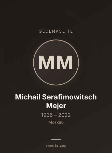 Gedenkportrait von Michail Serafimowitsch Mejer
