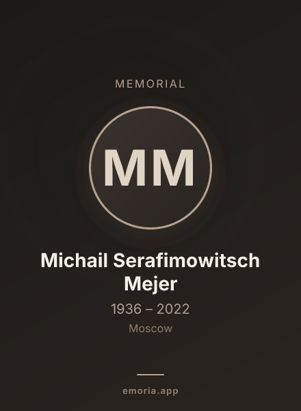 Memorial portrait of Michail Serafimowitsch Mejer