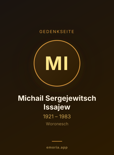 Gedenkportrait von Michail Sergejewitsch Issajew