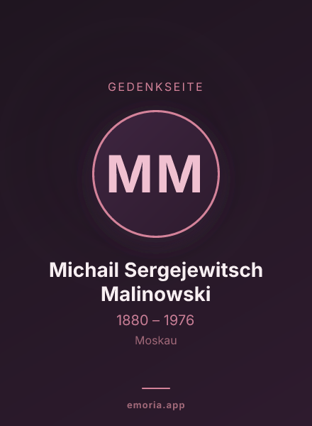 Gedenkportrait von Michail Sergejewitsch Malinowski