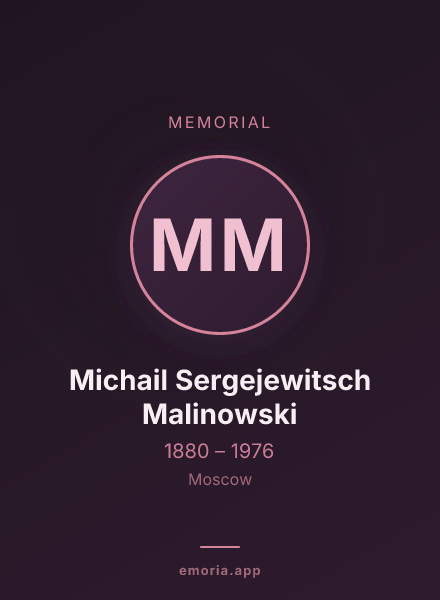 Memorial portrait of Michail Sergejewitsch Malinowski
