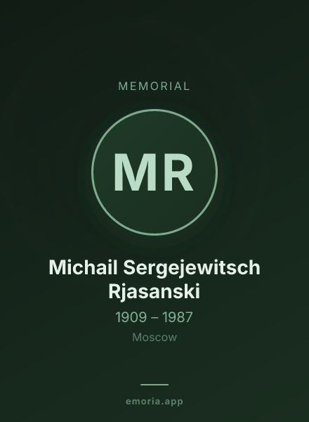 Memorial portrait of Michail Sergejewitsch Rjasanski
