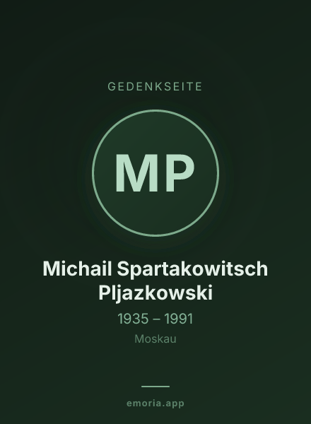Gedenkportrait von Michail Spartakowitsch Pljazkowski