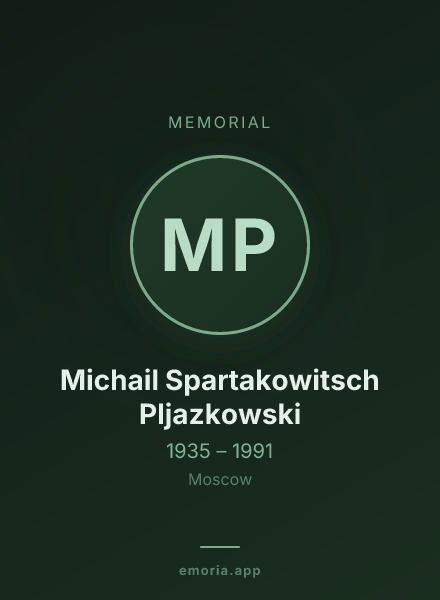 Memorial portrait of Michail Spartakowitsch Pljazkowski