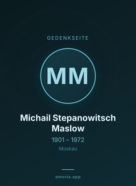 Gedenkportrait von Michail Stepanowitsch Maslow