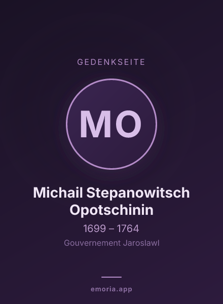 Gedenkportrait von Michail Stepanowitsch Opotschinin