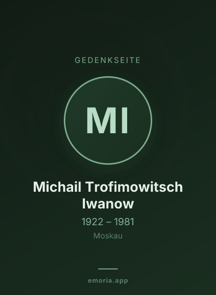 Gedenkportrait von Michail Trofimowitsch Iwanow