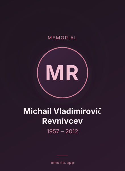 Memorial portrait of Michail Vladimirovič Revnivcev