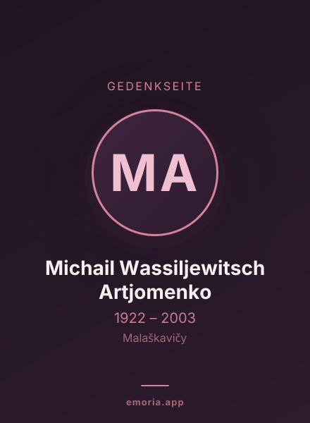 Gedenkportrait von Michail Wassiljewitsch Artjomenko