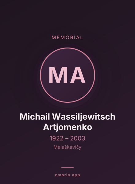 Memorial portrait of Michail Wassiljewitsch Artjomenko
