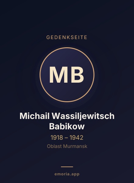 Gedenkportrait von Michail Wassiljewitsch Babikow