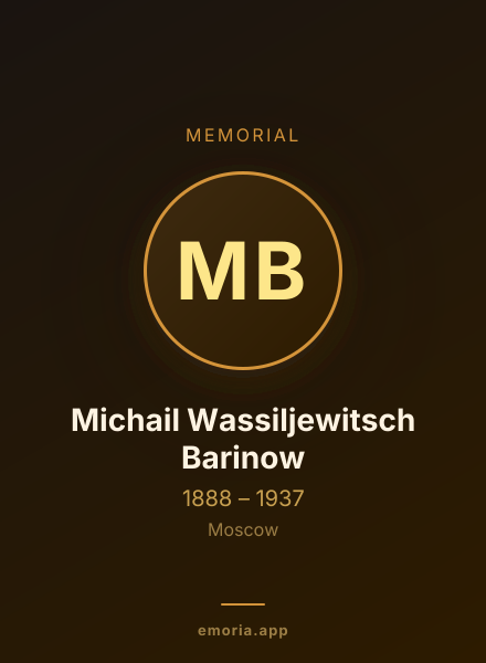 Memorial portrait of Michail Wassiljewitsch Barinow