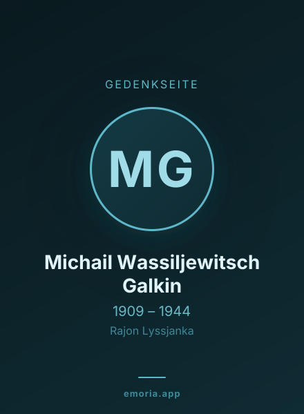 Gedenkportrait von Michail Wassiljewitsch Galkin