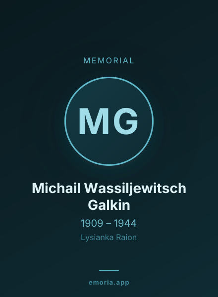 Memorial portrait of Michail Wassiljewitsch Galkin