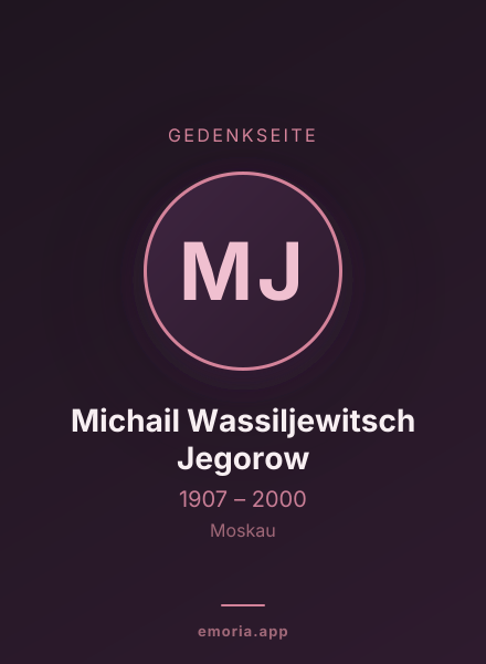 Gedenkportrait von Michail Wassiljewitsch Jegorow
