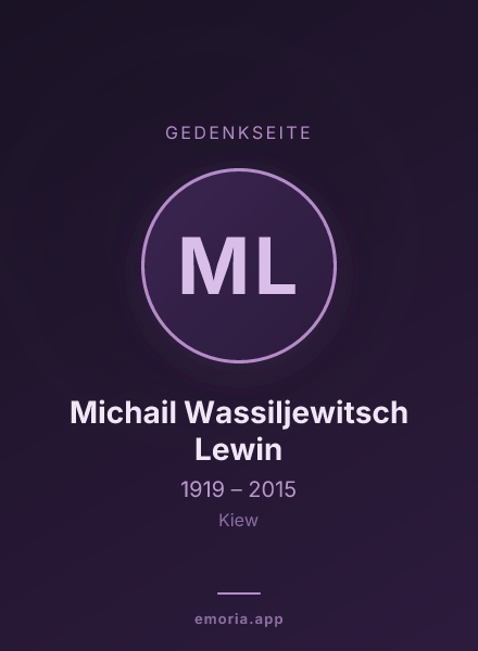 Gedenkportrait von Michail Wassiljewitsch Lewin