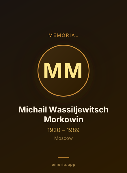 Memorial portrait of Michail Wassiljewitsch Morkowin