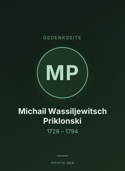 Gedenkportrait von Michail Wassiljewitsch Priklonski