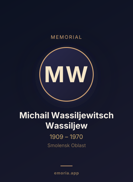Memorial portrait of Michail Wassiljewitsch Wassiljew