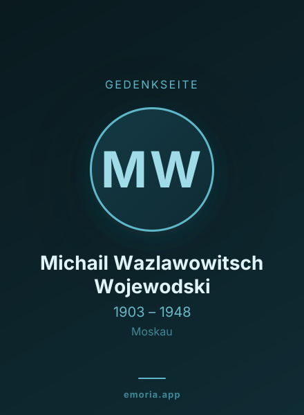 Gedenkportrait von Michail Wazlawowitsch Wojewodski