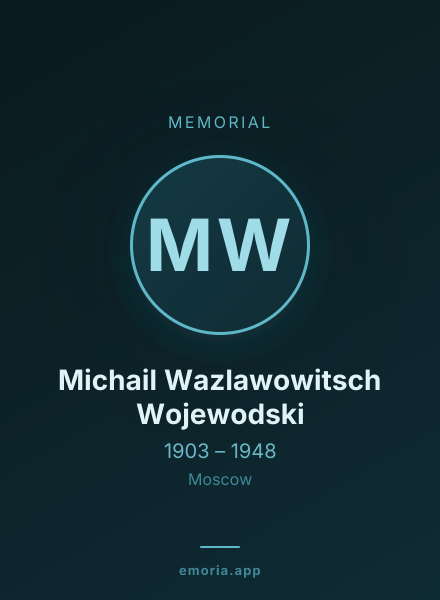 Memorial portrait of Michail Wazlawowitsch Wojewodski