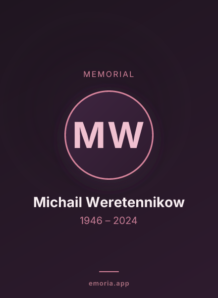Memorial portrait of Michail Weretennikow