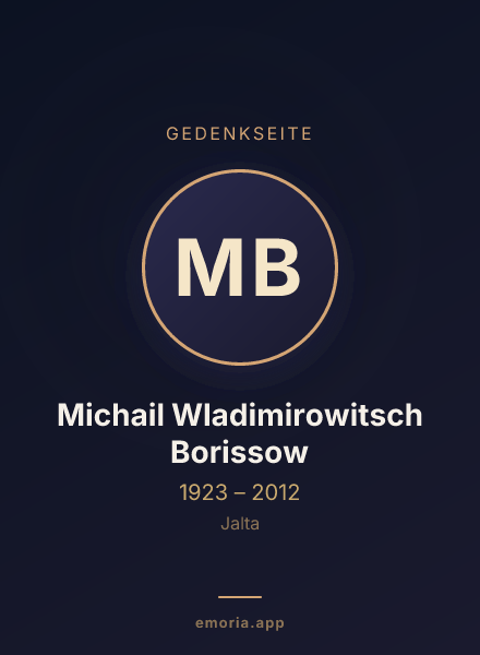 Gedenkportrait von Michail Wladimirowitsch Borissow
