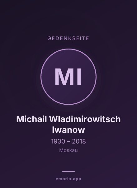 Gedenkportrait von Michail Wladimirowitsch Iwanow