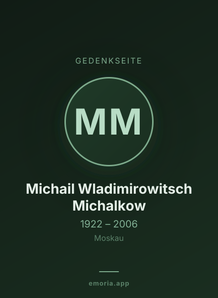 Gedenkportrait von Michail Wladimirowitsch Michalkow