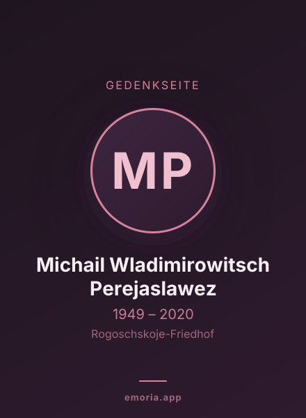 Gedenkportrait von Michail Wladimirowitsch Perejaslawez