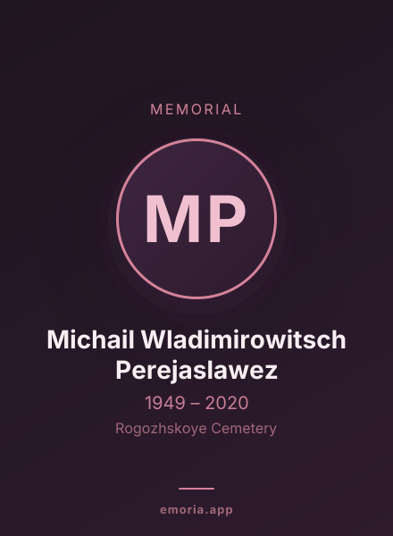 Memorial portrait of Michail Wladimirowitsch Perejaslawez