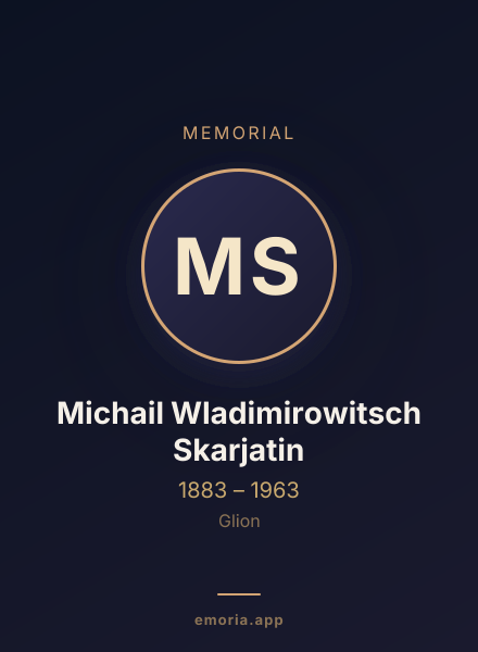 Memorial portrait of Michail Wladimirowitsch Skarjatin