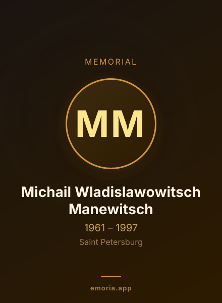 Memorial portrait of Michail Wladislawowitsch Manewitsch