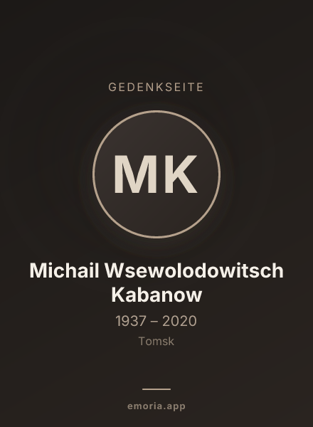 Gedenkportrait von Michail Wsewolodowitsch Kabanow