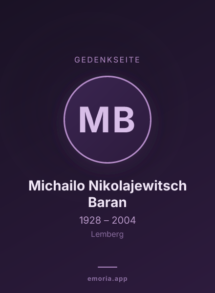 Gedenkportrait von Michailo Nikolajewitsch Baran