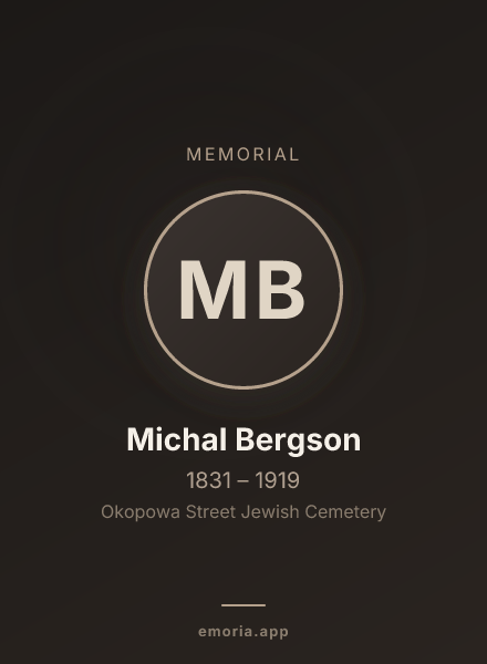 Memorial portrait of Michal Bergson