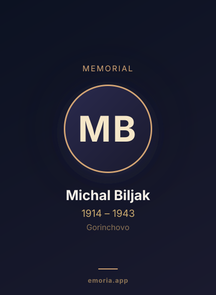 Memorial portrait of Michal Biljak