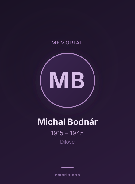 Memorial portrait of Michal Bodnár
