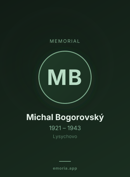 Memorial portrait of Michal Bogorovský