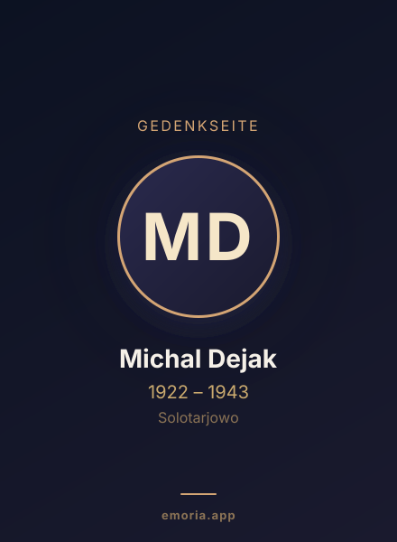 Gedenkportrait von Michal Dejak