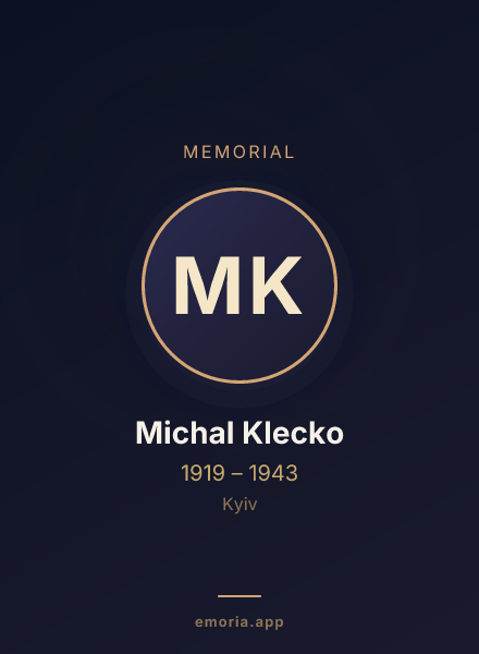 Memorial portrait of Michal Klecko