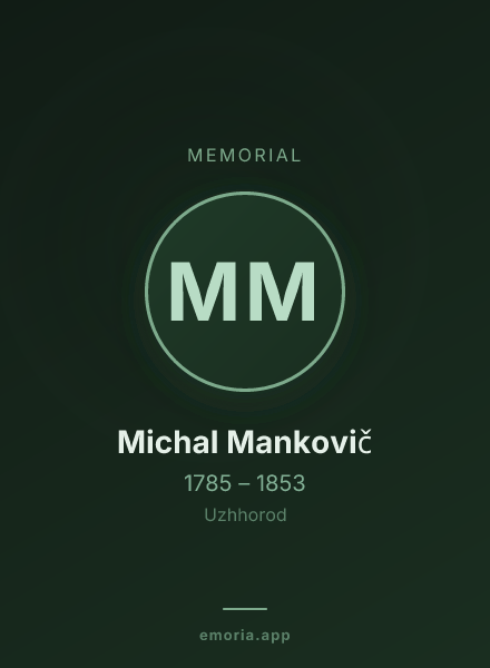 Memorial portrait of Michal Mankovič