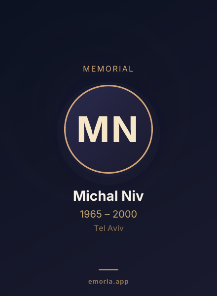Memorial portrait of Michal Niv