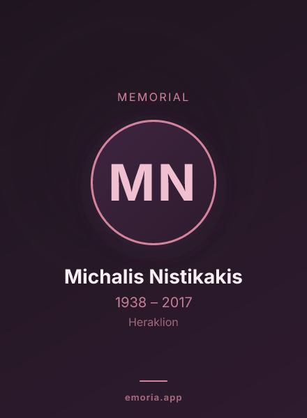 Memorial portrait of Michalis Nistikakis